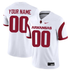 Custom Arkansas Razorbacks Football White Alternate Jersey - All Stitched