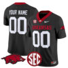 Custom Arkansas Razorbacks Football Black Jersey - All Stitched