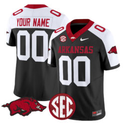 Custom Arkansas Razorbacks Football Alternate Black Jersey - All Stitched