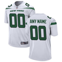 Custom New York Jets White Away Game Jersey - All Stitched