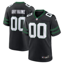 Custom New York Jets Legacy Black Alternate Game Jersey - All Stitched