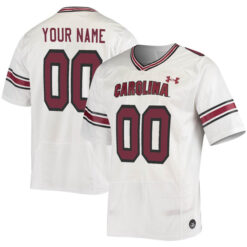 Custom South Carolina Gamecocks Football White Game Jersey - All Stitched
