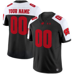 Custom Wisconsin Badgers Football Black Alternate Limited Jersey - All Stitched