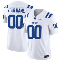 Custom Duke Blue Devils Football White Vapor F.U.S.E Limited Jersey - All Stitched