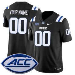Custom Duke Blue Devils Football Black Vapor F.U.S.E Limited Jersey w/ ACC Patch - All Stitched