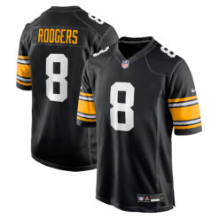 Aaron Rodgers Pittsburgh Steelers Black Alternate Game Jersey - All Stitched