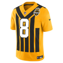 Alternative view of Aaron Rodgers Pittsburgh Steelers Gold 1933 Throwback Vapor F.U.S.E Limited Jersey - All Stitched