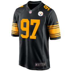 Alternative view of Cameron Heyward Pittsburgh Steelers Black 2nd Alternate Game Jersey - All Stitched