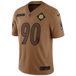Alternative view of T.J. Watt Pittsburgh Steelers Brown 2023 Salute To Service Limited Jersey - All Stitched