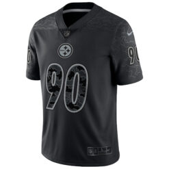 Alternative view of T.J. Watt Pittsburgh Steelers Black RFLCTV Limited Jersey - All Stitched