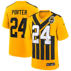 Joey Porter Jr Pittsburgh Steelers Gold 1933 Throwback Game Jersey - All Stitched