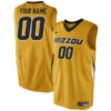 Custom Missouri Tigers College Basketball Gold Jersey - All Stitched