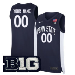 Custom Penn State Nittany Lions Basketball Navy Game Jersey - All Stitched