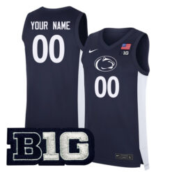 Custom Penn State Nittany Lions Basketball Navy Jersey - All Stitched
