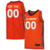 Custom Illinois Fighting Illini Basketball Orange Home Jersey - All Stitched
