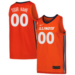 Custom Illinois Fighting Illini Basketball Orange Home Jersey - All Stitched