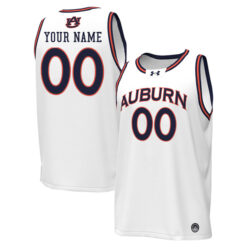 Custom Auburn Tigers College Basketball White Jersey - All Stitched