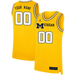 Custom Michigan Wolverines Basketball Maize Jersey - All Stitched
