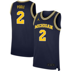Jordan Poole Michigan Wolverines Basketball Navy Home Jersey - All Stitched