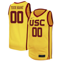 Custom USC Trojans Basketball Gold Game Jersey - All Stitched