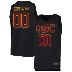 Custom USC Trojans Basketball Black Game Jersey - All Stitched