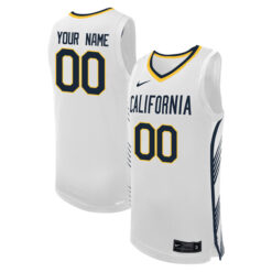 Custom California Golden Bears Basketball White Game Jersey - All Stitched