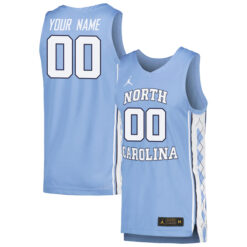 Custom North Carolina Tar Heels Basketball Carolina Blue Game Jersey - All Stitched