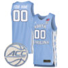 Custom North Carolina Tar Heels Basketball Carolina Blue Game Jersey w/ ACC Patch - All Stitched