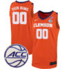 Custom Clemson Tigers Basketball Orange Game Jersey w/ ACC Patch - All Stitched