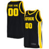 Custom Iowa Hawkeyes Basketball Black Game Jersey - All Stitched