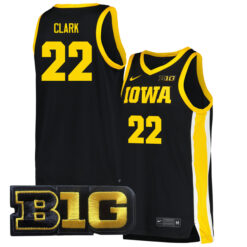 Caitlin Clark Iowa Hawkeyes Basketball Black Game Jersey w/ B1G Patch - All Stitched