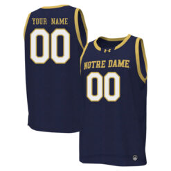 Custom Notre Dame Fighting Irish Basketball Navy Game Jersey - All Stitched