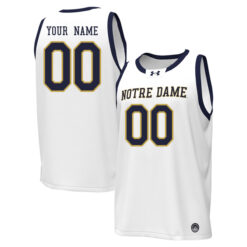 Custom Notre Dame Fighting Irish Basketball White Game Jersey - All Stitched