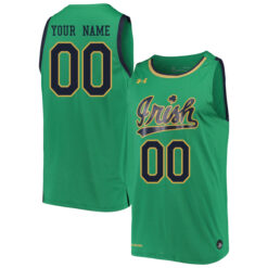 Custom Notre Dame Fighting Irish Basketball Green Jersey - All Stitched