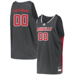 Custom Louisville Cardinals Basketball Grey Reverse Retro Jersey - All Stitched