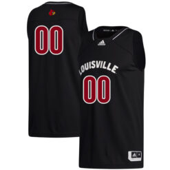 Custom Louisville Cardinals Basketball Black Jersey - All Stitched