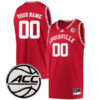 Custom Louisville Cardinals Basketball Red Reverse Retro Jersey w/ ACC Patch - All Stitched