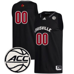 Custom Louisville Cardinals Basketball Black Jersey w/ ACC Patch - All Stitched