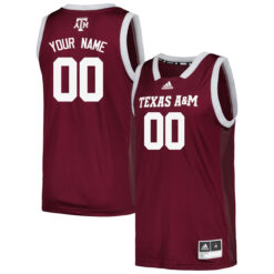 Custom Texas A&M Aggies Basketball Maroon Jersey - All Stitched