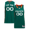 Custom Miami Hurricanes Basketball Green Game Jersey - All Stitched