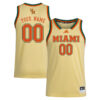 Custom Miami Hurricanes Basketball Yellow Game Jersey - All Stitched