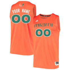 Custom Miami Hurricanes Basketball Orange Game Jersey - All Stitched