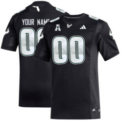 Custom South Florida Bulls Football Black Alternate Jersey w/ AAC Patch - All Stitched