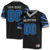 Custom Memphis Tigers Football Black Alternate Jersey w/ AAC Patch - All Stitched