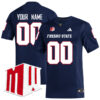 Custom Fresno State Bulldogs Football Navy Alternate Jersey w/ WMC Patch - All Stitched