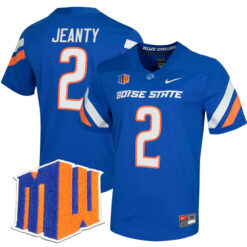 Ashton Jeanty Boise State Broncos Football Royal Untouchable Jersey w/ MWC Patch - All Stitched