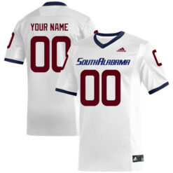 Custom South Alabama Jaguars Football White Away Jersey - All Stitched
