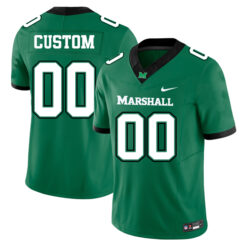 Custom Marshall Thundering Herd Football Green Home Jersey - All Stitched