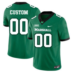 Custom Marshall Thundering Herd Football Green Home Jersey w/ SBC Patch - All Stitched