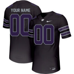 Custom Kansas State Wildcats Football Black Untouchable Jersey - All Stitched
